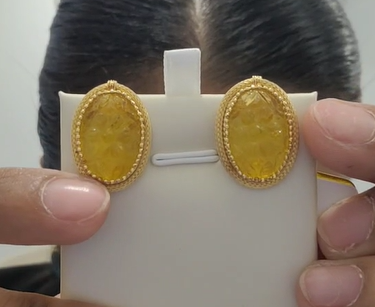 Yellow Flourite Earring