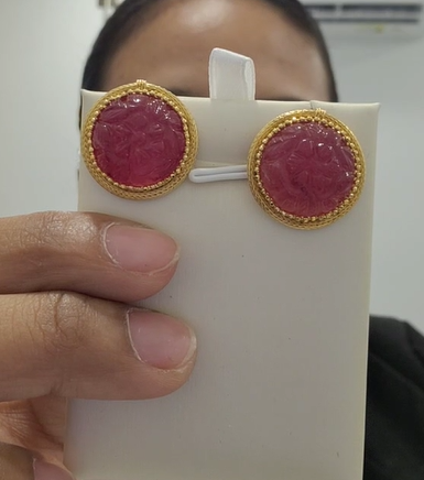Pink Jade Earring