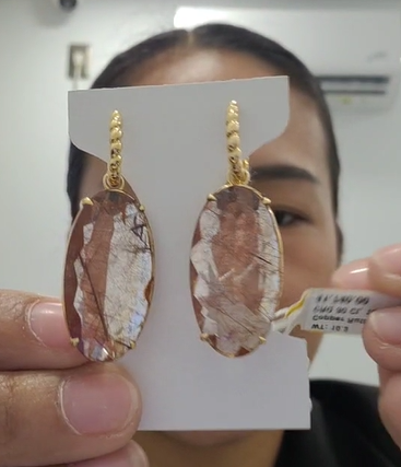 Copper Rutilated Quartz Earring