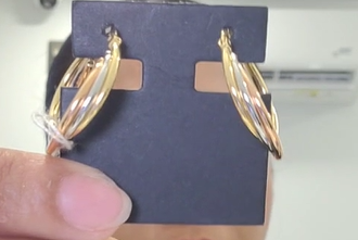 LOOP TRI COLOR EARRING