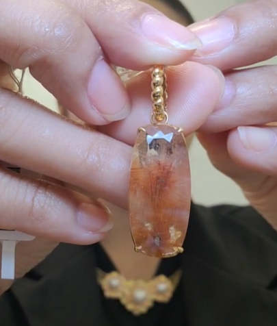 COPPER RUTILATED QUARTZEARRING
