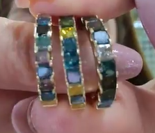 RING PRINCESS CUT BLUE TREATED